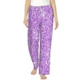 thumbnail image 2 of Lsque Lilac Glittering Print Women's Pajama Pants, Lounge Pant - Comfortable Home Wear,Elastic Waistband, Stylish Design-Medium, 2 of 9