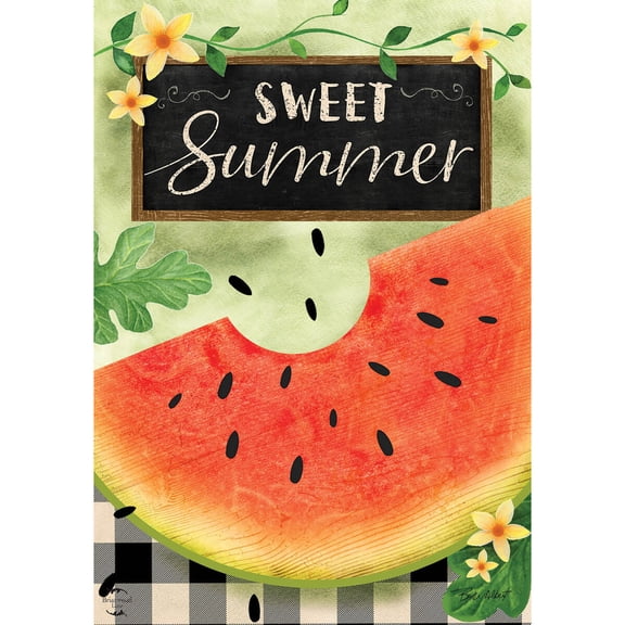 Briarwood Lane Garden Flag 12x18 For Outdoor Sweet Summer Watermelon For Summer Garden Flag Flags For Outside