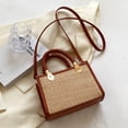 thumbnail image 4 of Bolso bandolera de paja transpirable bolsos de mano embrague femenino para mujer (marrón) Likrtyny Para Estrenar, 4 of 9