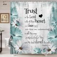 Rustic Farmhouse Teal Shower Curtain Bible Verse Inspirational Shower