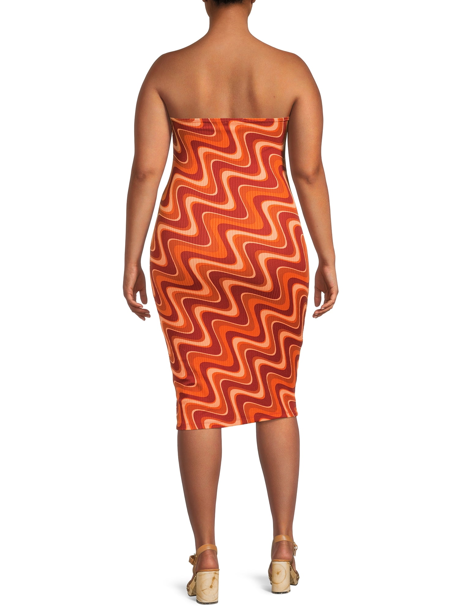 Derek Heart Juniors' Plus Summer Clearance Size Strapless Bodycon Dress with Cutout Women's Plus
