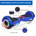 thumbnail image 3 of Hoverboard 6.5" Two-Wheel Self Balancing Hoverboard with LED Lights Electric Scooter and Bluetooth for Adult Kids Gift Blue, 3 of 5