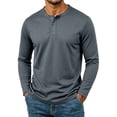 thumbnail image 4 of ZyeKqe Mens Long Sleeve Shirts Button Front Crewneck Lightweight Quick Drying Breathable Active Sports Workout Tops, 4 of 8