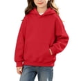 thumbnail image 3 of Resicozy Cute Hoodies for Kids Long Sleeve Pullover with Pocket Hoody Sweatshirt Fall Comfy Casual Daily Wear Clothing 3-13 Years Red 160, 3 of 7