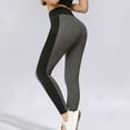 thumbnail image 6 of Yoga Pants Women's Color Contrast Sports Pants High Waist Splicing Drying Breathable Leisure Fitness Outdoor Large Size Tight Yoga Pants Plus Size Yoga Pants for Women Gray L, 6 of 6
