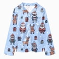 thumbnail image 5 of NOLDARESKids Baby Girl Christmas Pajamas Set Button Down Loungewear Shirt Top+Long Pants Xmas PJs Nightgown Sleepwear X165-Light Blue, 5 of 9