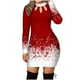 thumbnail image 5 of Vestido HUOGUO navideño con estampado de nieve maxi casual para mujer, 5 of 5