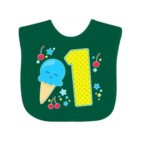 

Inktastic Ice Cream First Birthday in Blue Gift Baby Boy or Baby Girl Bib