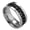 Black, variant on Titanium Steel Spinner Ring: Unique Chain Design, Exotic Style Fashion Ring for Men and Women