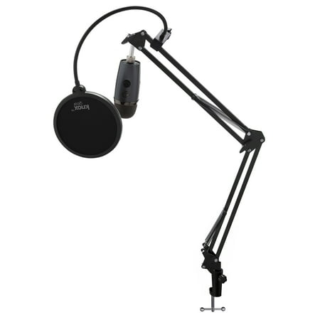 Blue Yeti Nano Microphone (Shadow Gray) with Knox Gear Boom Arm and Pop (Best Pop Filter For Blue Yeti)