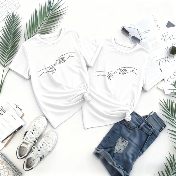 Valentine’s Day Matching Couple T-Shirts Women and Men's Aesthetic Graphic Tees Cute Retro, Funny & Minimalist Love Prints Romantic Gift for Boyfriend, Girlfriend & Anniversary