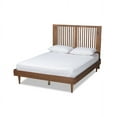 thumbnail image 2 of Baxton Studio Kioshi Mid-Century Modern Transitional Ash Walnut Finished Wood Queen Size Platform Bed, 2 of 7