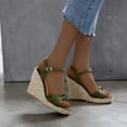 thumbnail image 3 of Vedolay Sandals for Women Women's,Women's Clip Toe Ankle Buckle Strap Flats Sandals,Green 7, 3 of 4