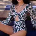 thumbnail image 2 of Traje de baño de bikini con estampado push up sexy, traje de baño de manga larga para mujer, traje de baño para mujer, 2 of 6