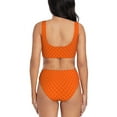 thumbnail image 3 of Kdxio Orange Scales Print Women's 2 Piece High Waisted Wrap Spaghetti Strap Summer Swimsuit Bikini Set-Small, 3 of 7