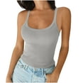 thumbnail image 2 of Titcea Tank Top for Women(S-5XL), Solid Color Crew Neck Sleeveless Stretchy Slim Summer Tops Hawaiian Beach Vacation Summer Casual Tank Tops, 2 of 6