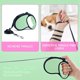thumbnail image 3 of Correa retráctil para perros, cinta de nailon resistente para mascotas, diseño sin enredos de 360°, freno de bloqueo rápido con un solo toque y mango antideslizante, con paquete de regalo (verde), 3 of 5