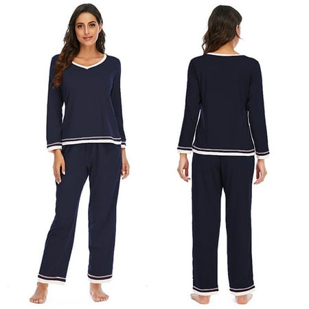 

Pretty Comy Women s Soft Long-sleeved Pajamas Set Home Service Two-piece Set