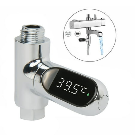 

Hfyihgf LED Display Celsius Water Shower Thermometer Self-Generating Electricity