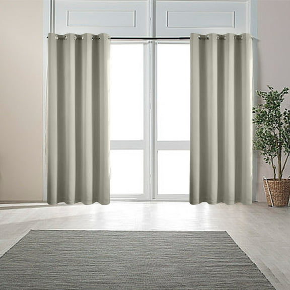 Hmgxay Curtains Pair, Elegant Window Drapes for Bedroom, Darkening Panel Set, Soundproofing Fabric Curtains, Comfortable Sleep Enhancing Drapes(52"x63",Beige)