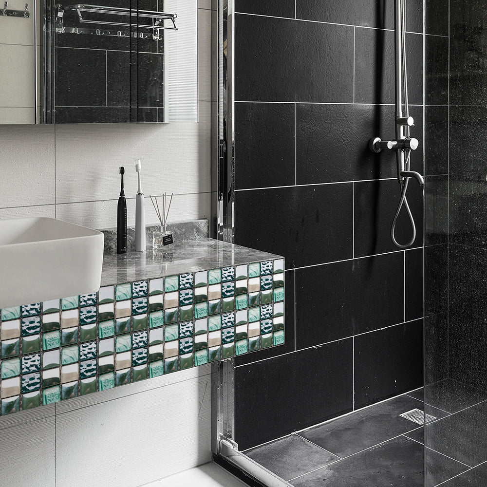 Hot mirror tile stickers autocollante transferts cuisine salle de bain mosaic craft t 