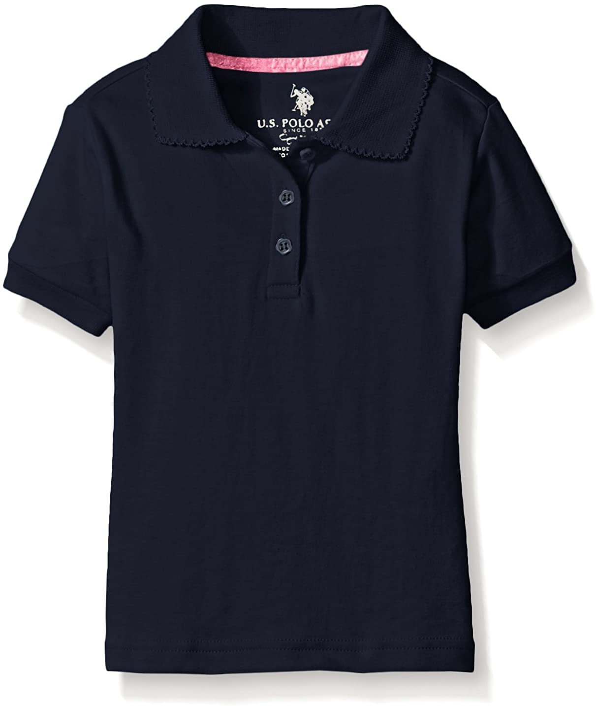 U.S. Polo Assn. Little Girls' Polo Shirt (More Styles Available), Interlock NavyIIIFHJ, 6X