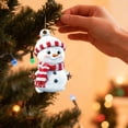 thumbnail image 4 of 1Pcs Cute Snowman Christmas Ornaments, Acrylic Hanging Decor with Striped Knit Hat & Scarf for Xmas Tree(Red), 4 of 4