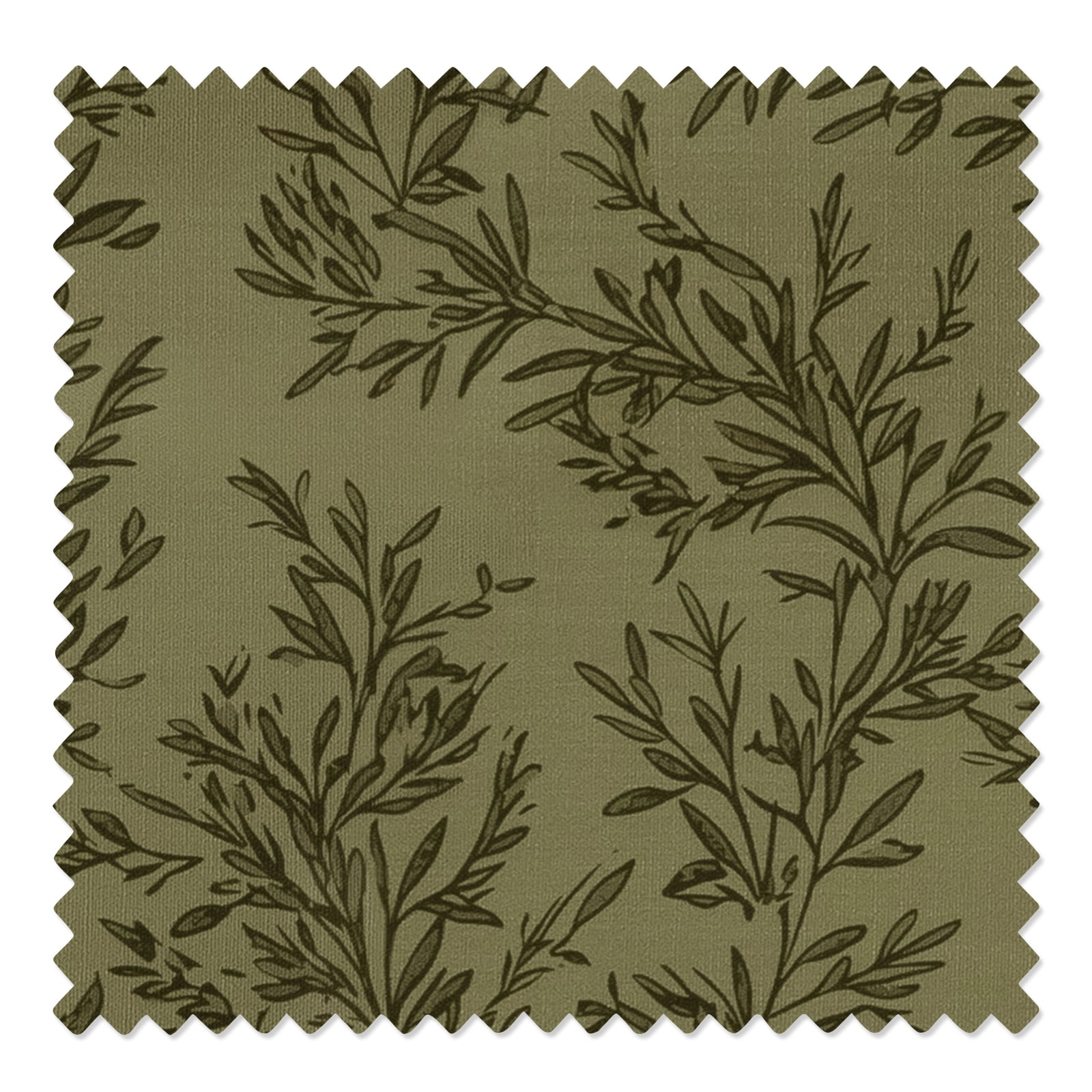 TWOPAGES Leaves Print Drape 72 X 102 Inches Long 1 Panel Pinch Pleated Linen Blend Light Filtering Curtain for Kids Room, Jade