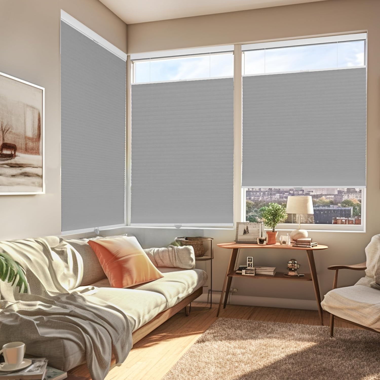 Chicology Silver Light Filtering Cordless Top Down Bottom Up Cellular Shades 27.75 in. W x 72 in. L