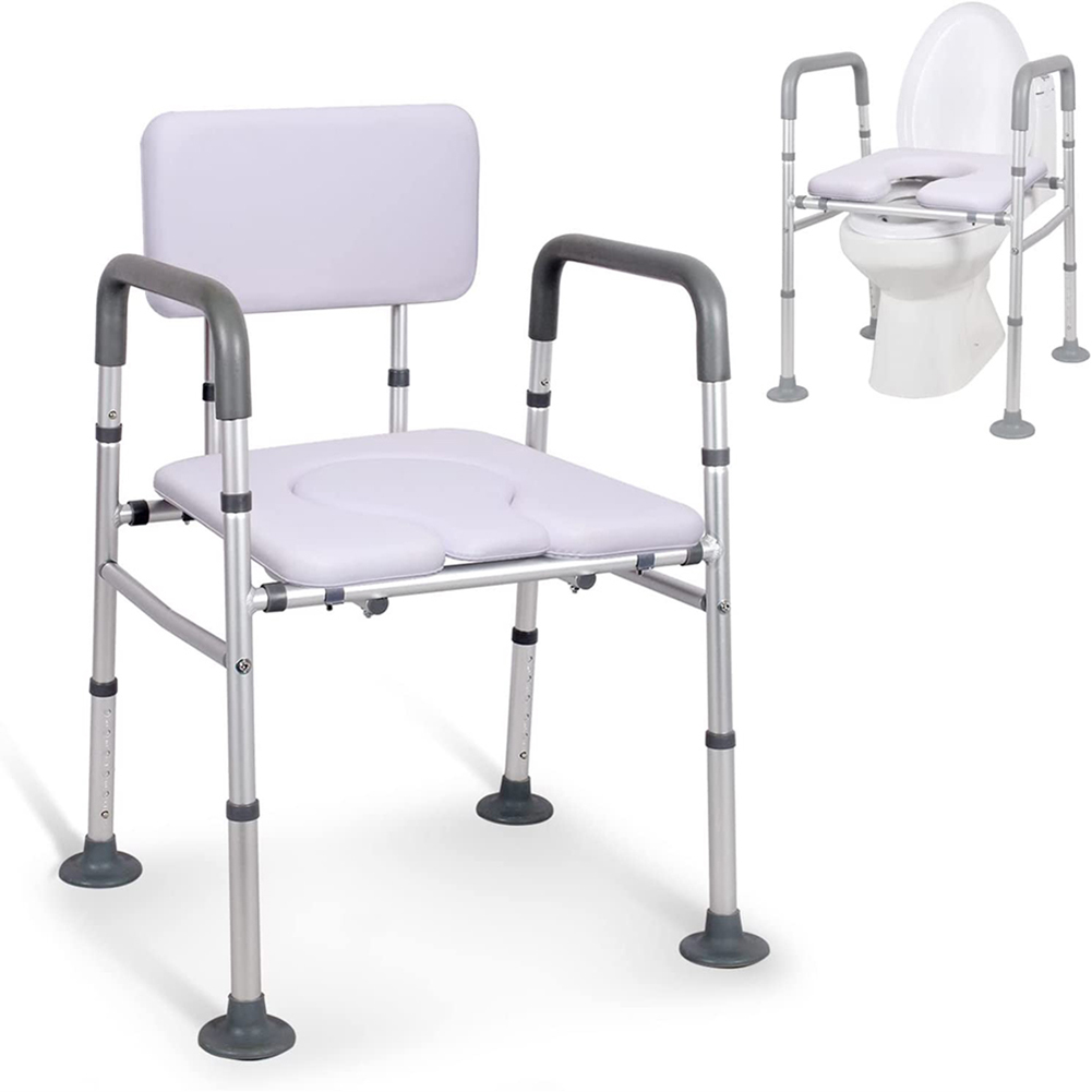 Toilet lift with handles and soft backrest, toilet lifts for elderly