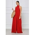 thumbnail image 3 of Wide Leg Sleeveless Chiffon Jumpsuit (S, ForestShadeGreen), 3 of 8