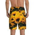 thumbnail image 3 of Naloa Flower Bush Sunflower Men's Short Pajama Pants, Lounge Comfort Shorts with Elasticized Waistband and Side Pockets - 4X-Large, 3 of 9
