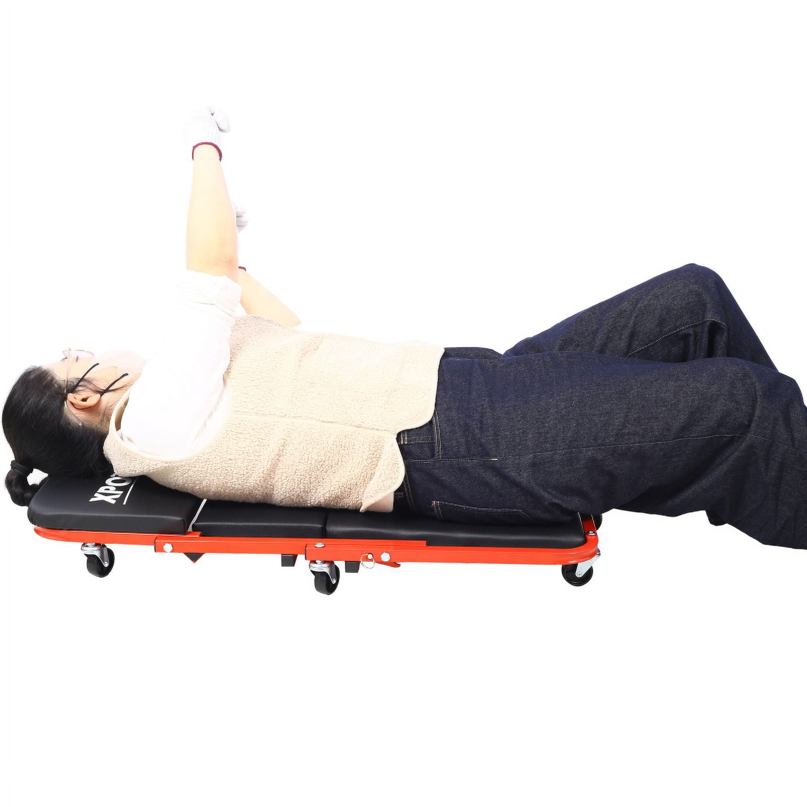 2-in-1 Z Creeper Seat - Red Mechanic Creeper With 330 Lbs Capacity