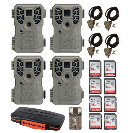 Stealth Cam 10MP Trail Game Camera (4) with Cable (4) and 16GB Card (8) (Best Trail Cam Photos)
