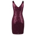 thumbnail image 6 of PrettyGuide Women's Sequin Cocktail Dress V Neck Bodycon Glitter Party Dress, 6 of 7