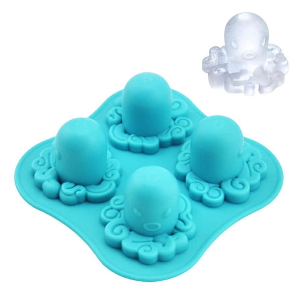 Naiovety Azul Enjoy Cubitos de Hielo en Forma de Pez Diablo Molde para Cubitos de Hielo Moldes para Cubitos de Hielo de Silicona Bandejas para Cocina y Comedor