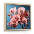 thumbnail image 2 of Designart "Pop Art Neon Pink Orchids I" Orchids Floater Framed Canvas Prints, 2 of 5