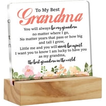 Best Grandma Gift Nana Gifts, the Best Grandma in the World Desk Decor Grandmother Square Acrylic Desk Plaque Sign With Wood Stand Home Desk Sign Keepsake Present