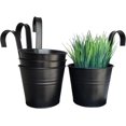 thumbnail image 2 of Juego de maceteros colgantes negros, 5 piezas, interior/exterior, macetas colgantes de 16*10cm, maceta con forma de cubo de hierro y Metal, cubo de Metal para flores, 2 of 5