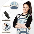 thumbnail image 2 of Palm Trees Blue Wavy Apron Set with Oven Mitts Pot Holders Set of 5 Kitchen Stuff Accessories, 2 of 6