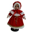 thumbnail image 1 of Muñeca de porcelana para vestir Muñeca de cerámica con sombrero y soporte Decoración para el hogar Regalo elegante Rojo, 1 of 9
