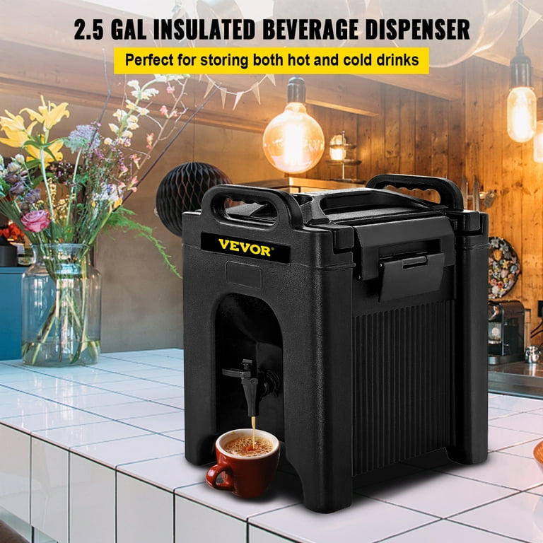 Choice 2.5 Gallon Black Insulated Beverage Dispenser