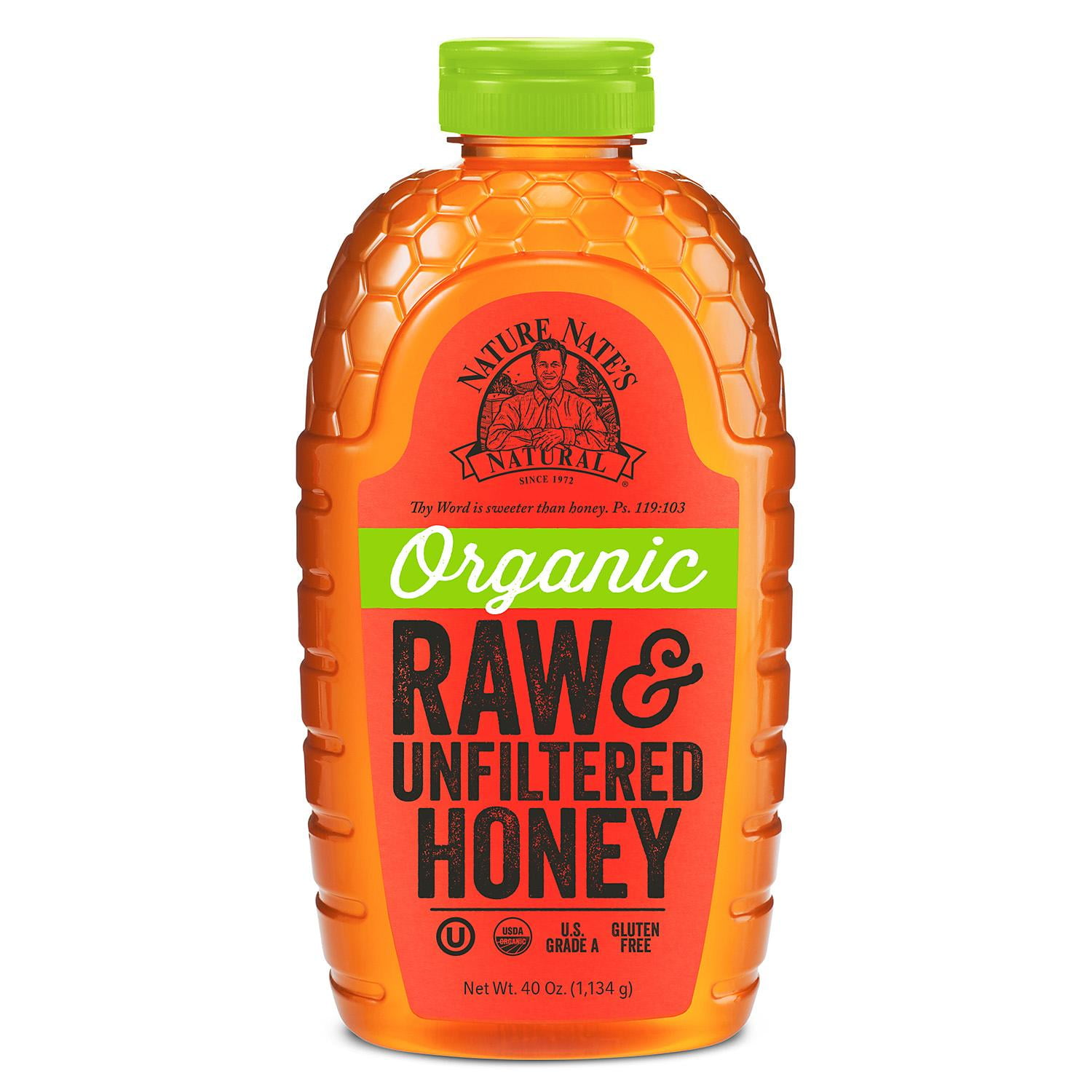 Nature Nate's 100% Organic Pure Raw & Unfiltered Honey (40