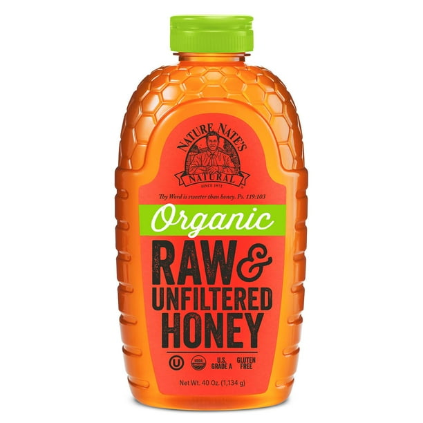 Nature Nate's 100 Organic Pure Raw & Unfiltered Honey (40 Ounce