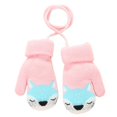 thumbnail image 1 of Kids Knit Mittens Fox Winter Mittens Warm Mittens with Lanyard for Christmas, 1 of 10