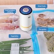 SINGOMON Vacuum Sealer, Includes 5 Reusable Vacuum Bags (Medium, 26x28cm), Portable Food Sealer, White