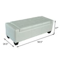 thumbnail image 5 of HomCom 51" Faux Leather Unique Tufted Storage Bench Ottoman - Cream White, 5 of 10