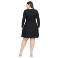 thumbnail image 4 of Plus Size Long Sleeve Knee Length Skater Dress, 4 of 7