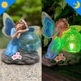 thumbnail image 3 of Garden Fairy Statue Waterproof Solar Resin Fairy Angel Butterfly Wings with LED, 3 of 9