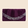 thumbnail image 5 of Womens Purple Evening Clutch, Sparkly Glitter Clutch Purse with Chain for Wedding Party, Pleated Convertible Crossbody Bag,Size Free Size, 5 of 6